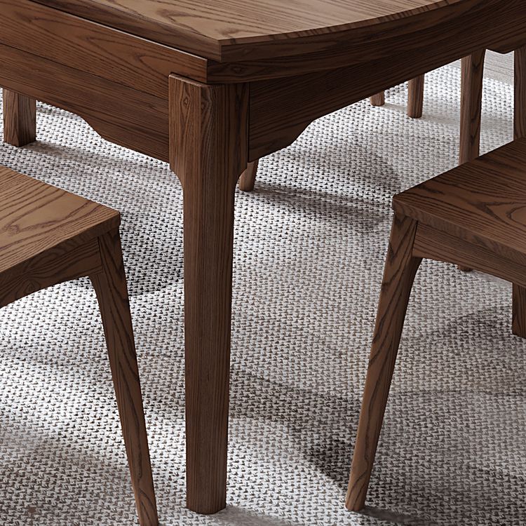 Modern Style Brown Dining Table Round Solid Wood Dining Table with 4 Legs for Home Clearhalo ' dining_table' 'Dining Tables & Seating' 'Dining Tables' 'furn' 'furn_dining_table' 'Furniture' 'furniture_dining_table' 'Kitchen & Dining Furniture' 'kitchen&dining_furn' 'kitchen' 'kitchen_dining_table' 1200x1200_8809dc67-5d57-467d-9d40-960a10f6adaa