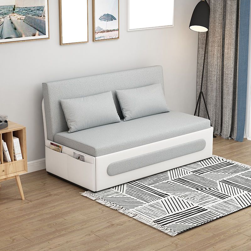 コンテンポラリー33.46 "Hフェイクレザーアームレスソファベッドストレージ付きアパート用