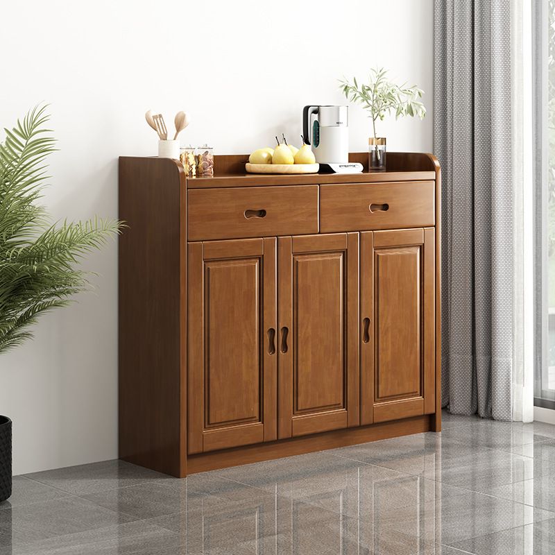 Modern Accent Cabinet with 2 Drawers in Rubberwood Wooden Cabinet Clearhalo 'Cabinets & Chests' 'cabinets_chests' 'furn' 'furn_cabinets_chests' 'Furniture' 'Living Room Furniture' 1200x1200_880a7b60-ada1-48a0-9373-8c7c2a8fdc88