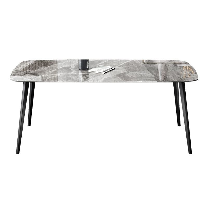 Simplicity Style Home Sintered Stone Dining Table Rectangle Shape Table with 4 Legs Base Clearhalo ' dining_table' 'Dining Tables & Seating' 'Dining Tables' 'furn' 'furn_dining_table' 'Furniture' 'furniture_dining_table' 'Kitchen & Dining Furniture' 'kitchen&dining_furn' 'kitchen' 'kitchen_dining_table' 1200x1200_880d981d-ac64-45b6-90f7-b1ef183127d7