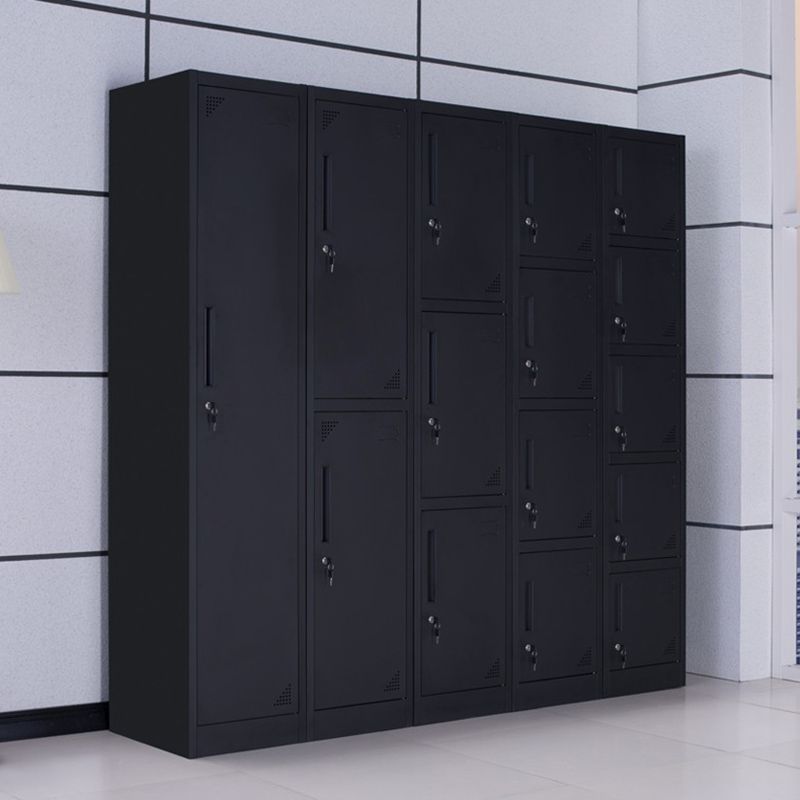 Black Steel Wardrobe with Hinged Door Industrial Storage Cabinet for Bathroom Clearhalo 'Armoires & Wardrobes' 'armoires_wardrobes' 'Bedroom Furniture' 'furn' 'furn_armoires_wardrobes' 'Furniture' 1200x1200_880e046f-da81-4d87-8c22-95bb184451d5