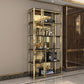 Gold Closed Back Bookshelf Glam Standard Engineered Wood Bookcase