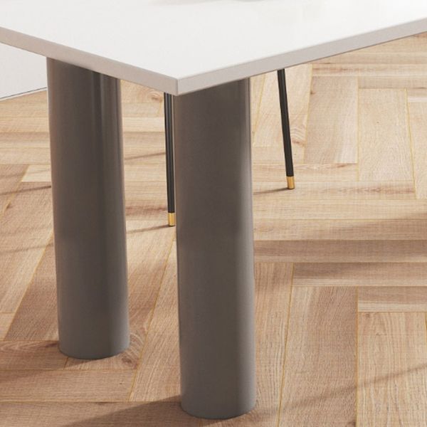 Modern Oval Dining Table Grey Solid Wood Double Pedestal Table Home Kitchen Dinner Clearhalo 'Dining Tables & Seating' 'Dining Tables' 'dining_table' 'furn' 'furn_dining_table' 'Furniture' 'furniture_dining_table' 'Kitchen & Dining Furniture' 'kitchen' 'kitchen_dining_table' 1200x1200_880f420c-d8ec-468a-a5bc-e60163dfdbe8