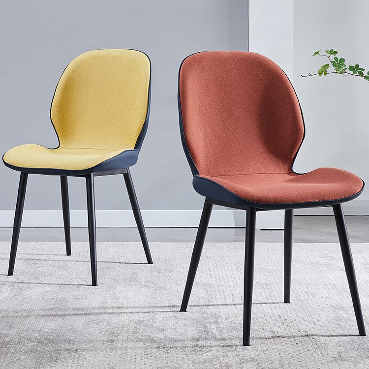 Home Scandinavian Side Chair Upholstered Solid Back Metal Dining Room Chair Clearhalo ' kitchen&dining_furn' 'Dining Chairs' 'Dining Tables & Seating' 'dining_chair' 'furn' 'furn_dining_chair' 'Furniture' 'furniture_dining_chair' 'Kitchen & Dining Furniture' 'kitchen' 1200x1200_881038e6-6e74-43f6-9be1-ae55d64bc6f2