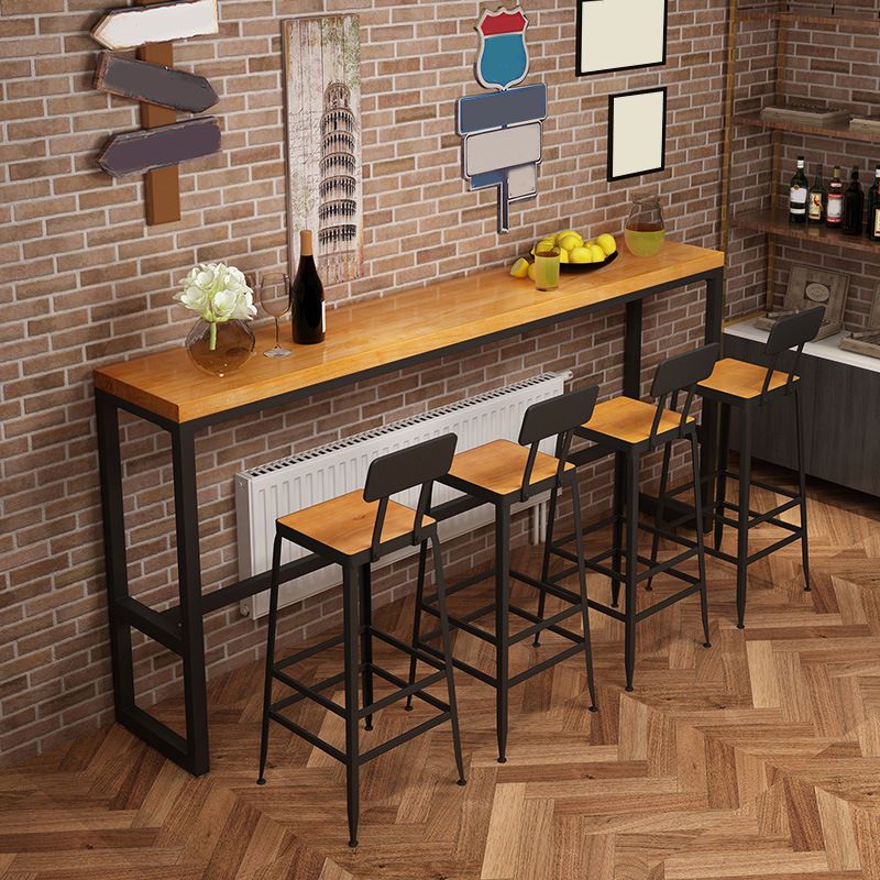Tavolo da pub in legno massiccio barre altezza tavolo da bar rettangolo industriale per interno