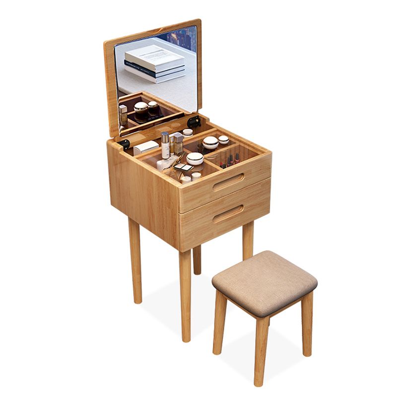 Contemporary Solid Wood Make-up Vanity Home Vanity Desk with 2 Drawers Clearhalo 'Bedroom Furniture' 'furn' 'furn_makeup_vanities' 'Furniture' 'Makeup Vanities' 'makeup_vanities' 1200x1200_8811ed01-531e-4810-a4a1-b2614197c6b7