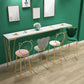 White Rectangular Bar Height Table Glam Style Bistro Pub Table with Four Legs Clearhalo 'Bar Furniture' 'Bar Tables' 'bar_tables' 'furn' 'furn_bar_tables' 'Furniture' 'Kitchen & Dining Furniture' 1200x1200_88137f5e-772c-473d-ad23-f52f2890af2f