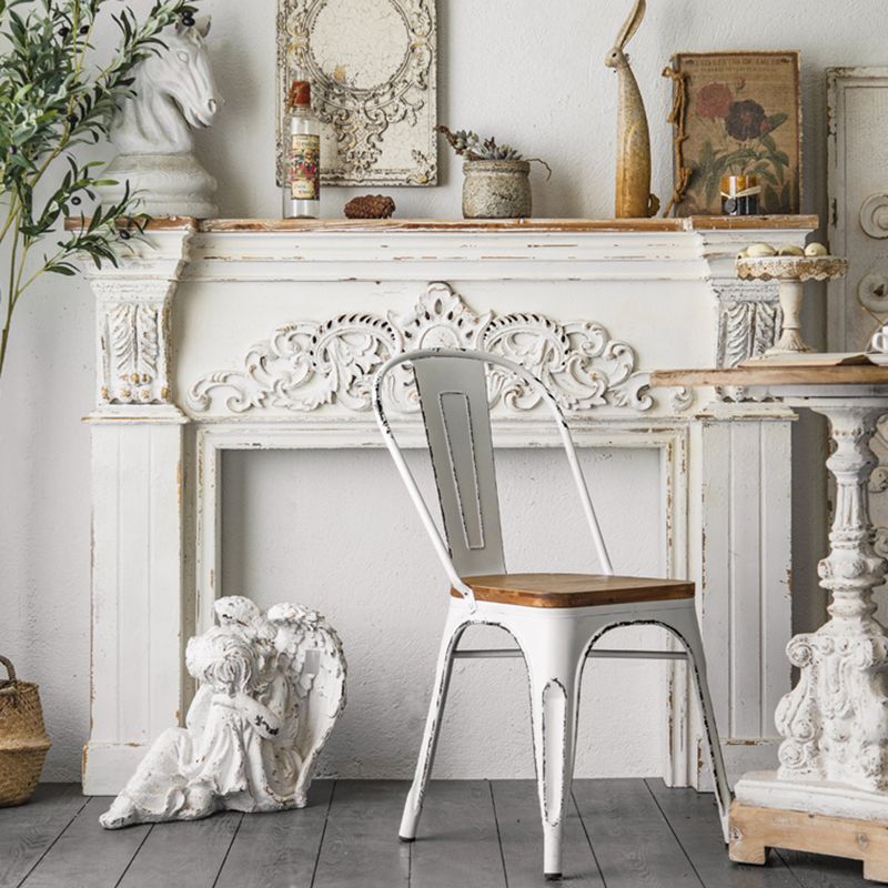 Rectangle Shape French Country Console Table Wooden Sofa Table in White