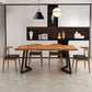 Pine Wood Top Dining Table Modern Rectangle Table with Sled Base Clearhalo 'Dining Tables & Seating' 'Dining Tables' 'dining_table' 'Furniture' 'furniture_dining_table' 'Kitchen & Dining Furniture' 'kitchen' 'kitchen_dining_table' 1200x1200_8815f7c8-ff47-461c-b9ac-a944515ea8a5