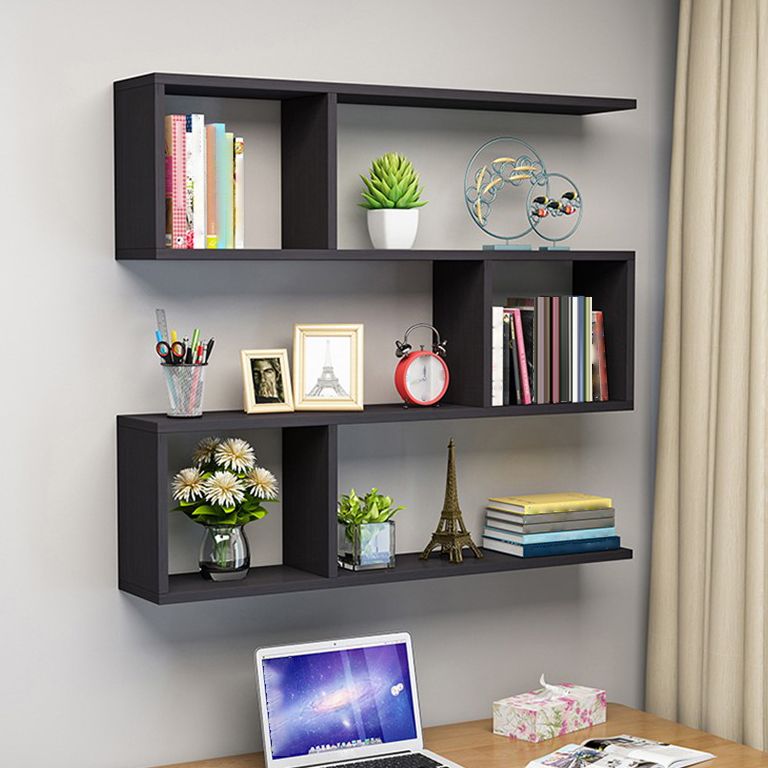 Modern Artificial Wood Bookcase, Geometric Bookshelf for Any Room