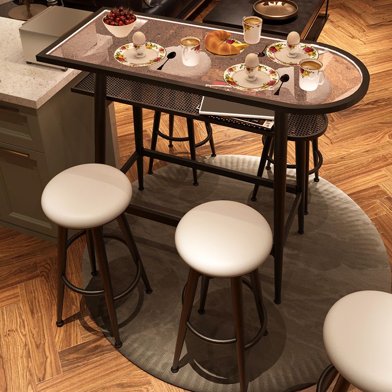 Round Faux Leather Dining Stool Backless Bar Stool with Metal Base Clearhalo 'Bar Furniture' 'Bar Stools' 'bar_stools' 'furn' 'furn_bar_stools' 'Furniture' 'Kitchen & Dining Furniture' 1200x1200_88175f60-1d5b-4147-9afb-0ad52d733b91