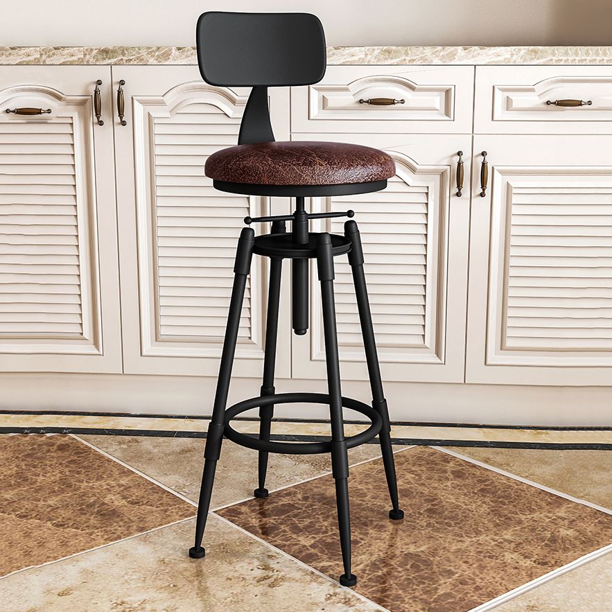 Industrial Armless Liftable Counter Stool Iron Restaurant Bar Stool with Pedal Clearhalo 'Bar Furniture' 'Bar Stools' 'bar_stools' 'furn' 'furn_bar_stools' 'furniture_bar_stools' 'Kitchen & Dining Furniture' 'kitchen&dining_furn' 'kitchen' 'kitchen_furn' Furniture' 1200x1200_88177f90-7383-4ded-9724-0180df00a160