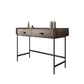 2 Drawers Dressing Table 30.7" High Vanity Set with Stool in Brown