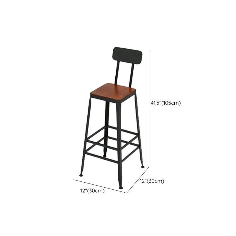 Contemporary Barstool Armless Bar Stool with Black Metal Legs