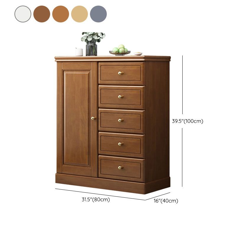 Solid Wood 1/2 - Door Accent Cabinet Mid Century 15.7" D Storage Cabinet with Drawers Clearhalo 'Cabinets & Chests' 'cabinets_chests' 'furn' 'furn_cabinets_chests' 'Furniture' 'Living Room Furniture' 1200x1200_881bf7c6-d1af-4622-badb-df71b6cab31f