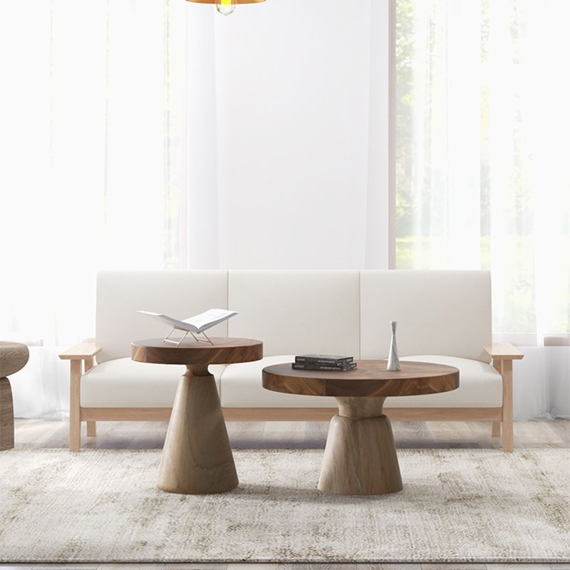 Contemporary Coffee Table Brown Pedestal Coffee Cocktail Table Clearhalo 'Coffee & Accent Tables' 'Coffee Tables' 'coffee_tables' 'furn' 'furn_coffee_tables' 'Furniture' 'Living Room Furniture' 1200x1200_881bf864-e288-4eec-8b99-b97279c47001