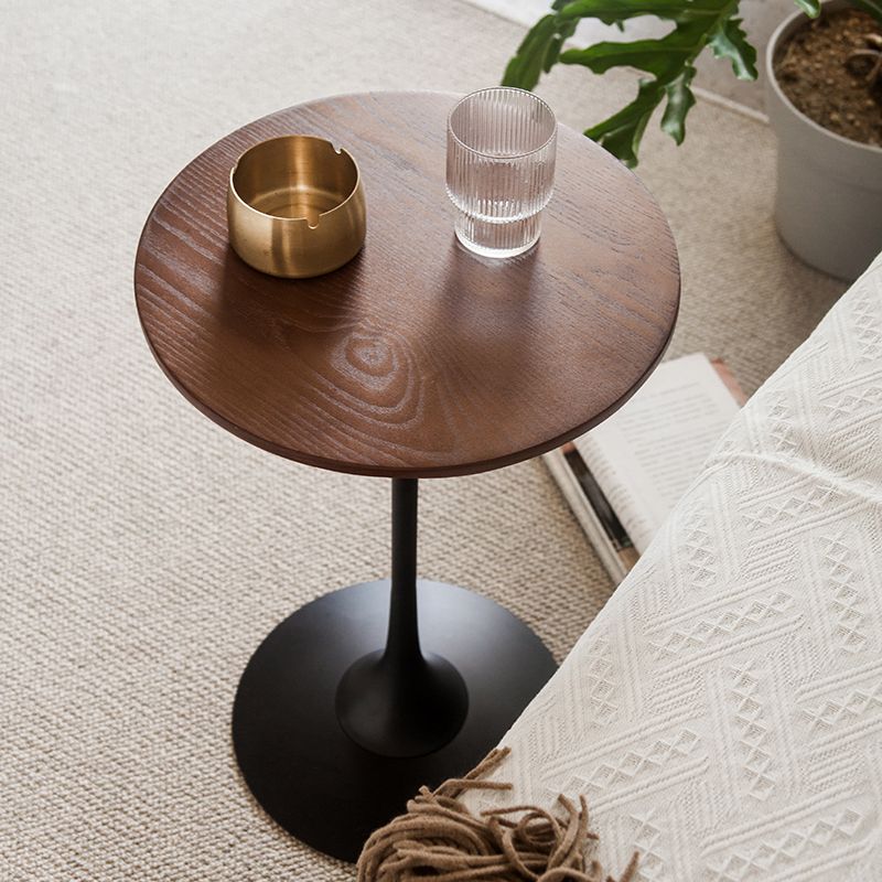 Pedestal Metal End Table Black/ Brown Round Wood Side End Table Clearhalo 'Coffee & Accent Tables' 'End & Side Tables' 'end_side_table' 'end_side_tables' 'furn' 'furn_end_side_tables' 'Furniture' 'furniture_end_side_table' 'Living Room Furniture' 1200x1200_881cd39f-4672-4d09-8494-fafabb01e5d1