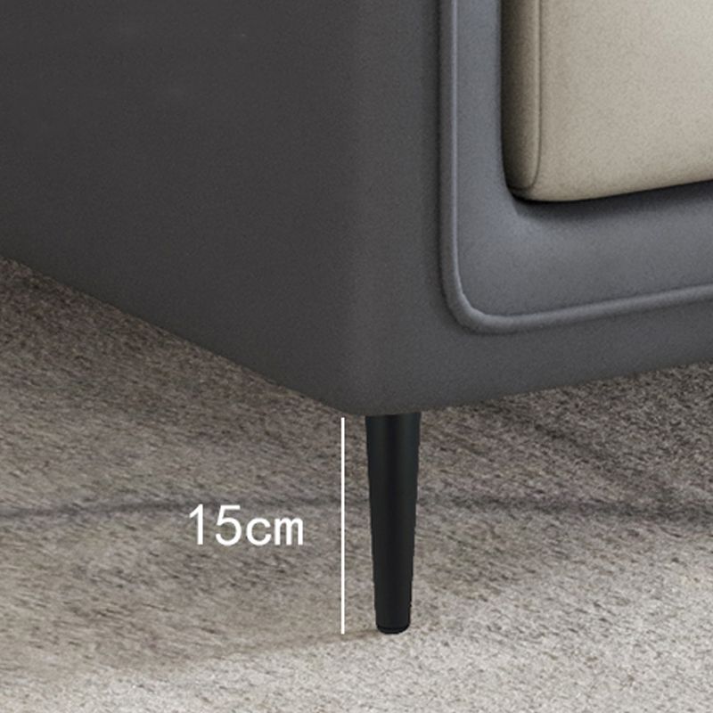 Contemporary Faux Leather Tuxedo Arm Standard Sofa with Bolster Pillows Clearhalo 'furn' 'furn_sofas' 'Furniture' 'furniture_sofas' 'kitchen' 'kitchen_sofas' 'Living Room Furniture' 'Sofa' 'sofas' 1200x1200_881d40a1-7da5-41cc-8b1e-090ec76a529e