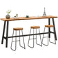 1/4 Pieces Industrial Iron Bar Table Set Rectangle Pine Wood Bistro Set with Footrest Clearhalo 'Bar Furniture' 'furn' 'furn_home_bar_bar_sets' 'Furniture' 'Home Bars & Bar Sets' 'home_bar_bar_sets' 'Kitchen & Dining Furniture' 1200x1200_881d4b28-36fb-4f24-bec4-9e50a749550a