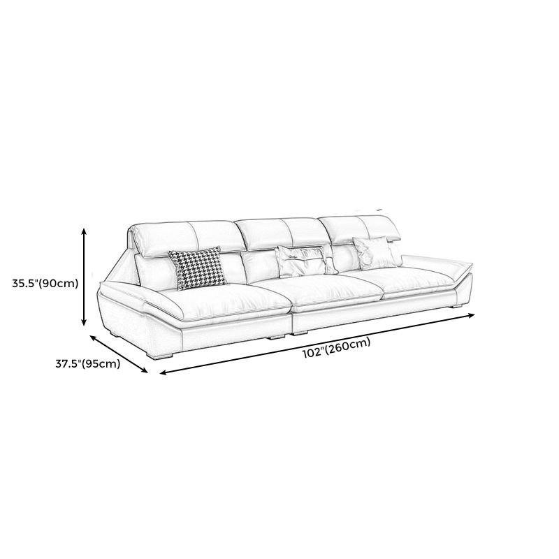 Grey Stain-Resistant Faux Leather Pillow Top Arm Sofa/Sectional for Living Room Clearhalo 'furn' 'furn_sectionals' 'Furniture' 'furniture_sectionals' 'kitchen' 'kitchen_sectionals' 'Living Room Furniture' 'Sectionals' 1200x1200_881e34cf-f6fa-4a48-b50b-3c19c1f60859