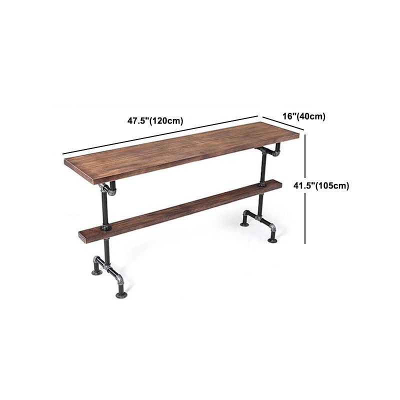 Tavolo da bar per barra top in legno rettangolare tavolo da barra industriale con base di cavalletto