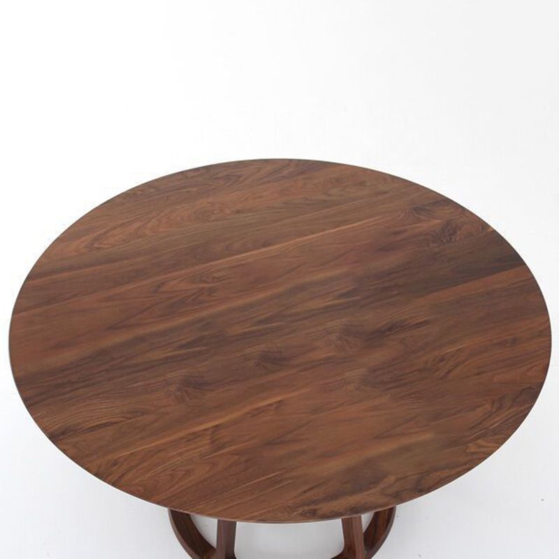 Modern Style Solid Wood Dining Table Brown Round Table with Pedestal Base for Home Clearhalo ' dining_table' 'Dining Tables & Seating' 'Dining Tables' 'furn' 'furn_dining_table' 'Furniture' 'furniture_dining_table' 'Kitchen & Dining Furniture' 'kitchen&dining_furn' 'kitchen' 'kitchen_dining_table' 1200x1200_881fb696-7d09-4193-aa4c-ea9d03c8bd10