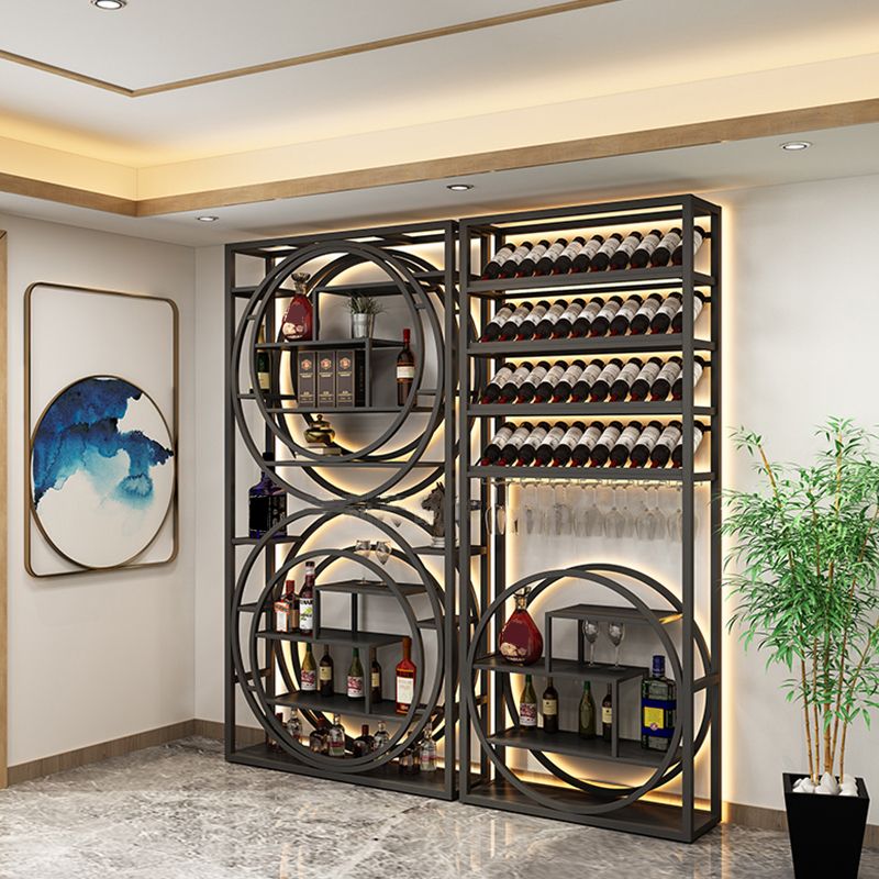 Portabottiglia da vino di lusso in metallo in metallo nero e oro