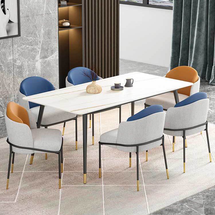 Stone Dining Table Contemporary Dining Table with 4 Black Legs Clearhalo ' dining_table' 'Dining Tables & Seating' 'Dining Tables' 'furn' 'furn_dining_table' 'Furniture' 'furniture_dining_table' 'Kitchen & Dining Furniture' 'kitchen&dining_furn' 'kitchen' 'kitchen_dining_table' 1200x1200_8821846d-a1e8-4468-b3a6-bd0d7689de07