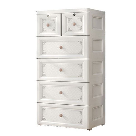 White/Blue/Green Lingerie Chest Contemporary Plastic Chest with Drawers for Bedroom