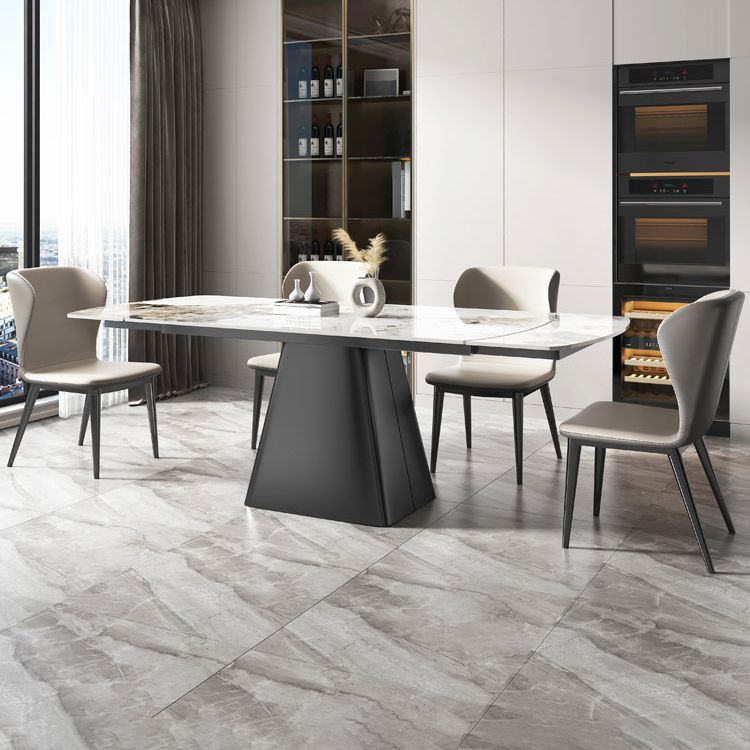 1/4/5/7 Pieces Dining Set Modern Sintered Stone Dining Table and Leather Chairs Dining Set Clearhalo 'Dining Room Sets' 'Dining Tables & Seating' 'dining_room_set' 'furn' 'furn_dining_room_set' 'Furniture' 'furniture_dining_room_set' 'Kitchen & Dining Furniture' 'kitchen&dining_furn' 'kitchen' 1200x1200_8821e7e1-9b92-41fa-920c-aeaf568f75c1