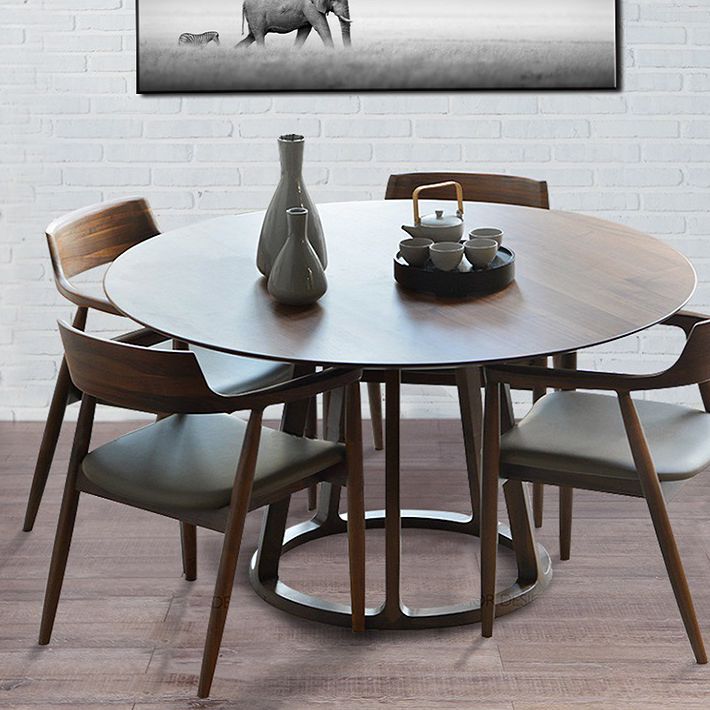 Modern Solid Wood Dining Table Brown Round Table with Pedestal Base for Home Clearhalo ' dining_table' 'Dining Tables & Seating' 'Dining Tables' 'furn' 'furn_dining_table' 'Furniture' 'furniture_dining_table' 'Kitchen & Dining Furniture' 'kitchen&dining_furn' 'kitchen' 'kitchen_dining_table' 1200x1200_88221166-7b1e-4c78-bf68-468dc38d672c