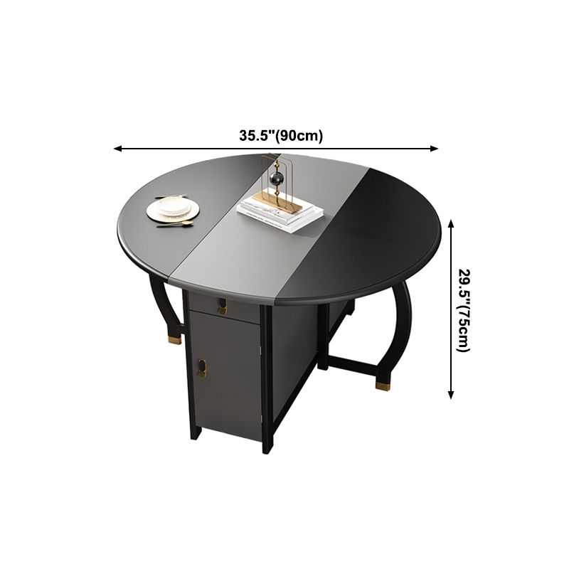 Foldable Rubberwood Dining Table Extendable Round Table with Storage Trestle Base Clearhalo ' dining_table' 'Dining Tables & Seating' 'Dining Tables' 'furn' 'furn_dining_table' 'Furniture' 'furniture_dining_table' 'Kitchen & Dining Furniture' 'kitchen&dining_furn' 'kitchen' 'kitchen_dining_table' 1200x1200_8822995b-2fa1-441e-a73a-93ea9e0bd36e