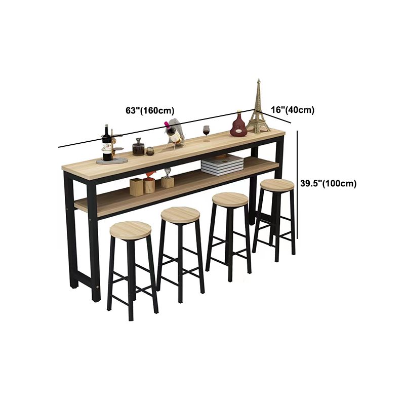 Tavolo rettangolare in metallo e legno moderno tavolo da bar di casa minimalista moderno