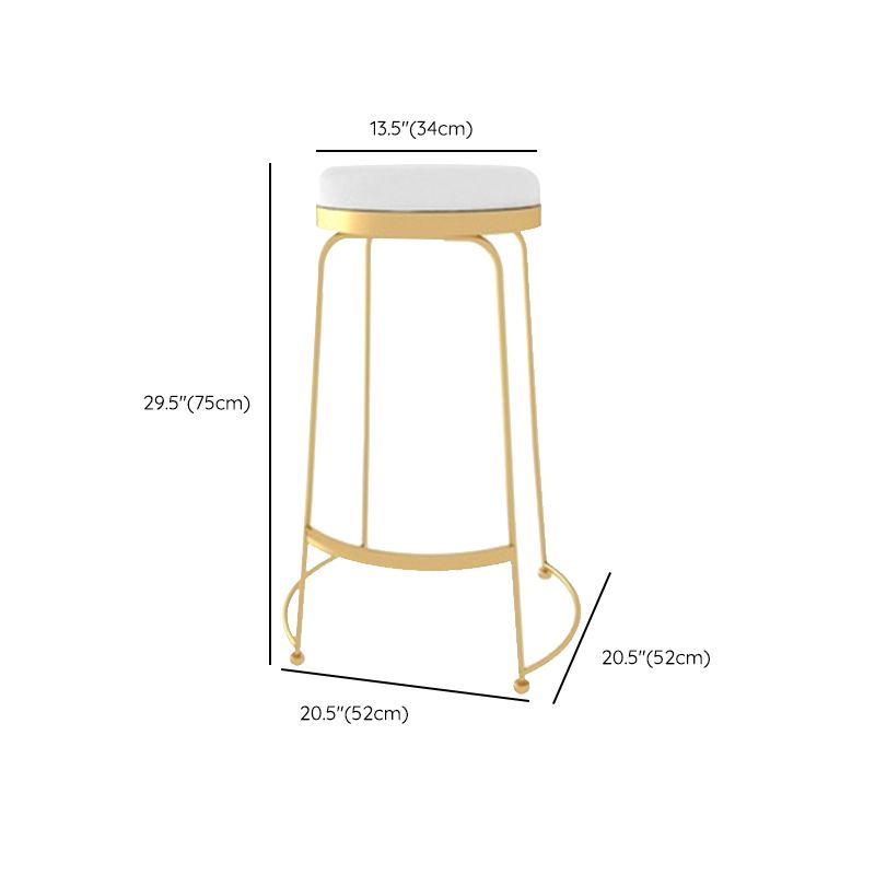 Glam Style Counter Stool Upholstered Round Bar Stool with Gold Frame Clearhalo 'Bar Furniture' 'Bar Stools' 'bar_stools' 'furn' 'furn_bar_stools' 'Furniture' 'Kitchen & Dining Furniture' 1200x1200_8823d977-58b0-476a-8286-548d0726e281