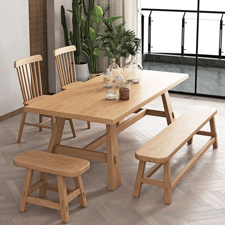 Solid Wood Rectangle Table Modern Dining Table in Nature with Trestle Base for Restaurant Clearhalo ' dining_table' 'Dining Tables & Seating' 'Dining Tables' 'furn' 'furn_dining_table' 'Furniture' 'furniture_dining_table' 'Kitchen & Dining Furniture' 'kitchen&dining_furn' 'kitchen' 'kitchen_dining_table' 1200x1200_88242d87-40b4-402a-9f9f-0edebe39116b