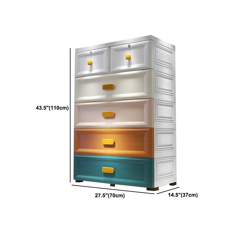 Modern Style Wardrobe Plastic Bedroom Wardrobe Closet With Drawers