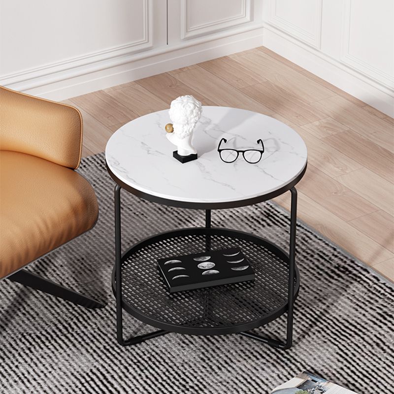 21"H Contemporary Cocktail Table Storage Round Coffee Cocktail Table Clearhalo 'Coffee & Accent Tables' 'Coffee Tables' 'coffee_tables' 'furn' 'furn_coffee_tables' 'Furniture' 'Living Room Furniture' 1200x1200_8825dd3c-1046-4a10-b11c-7967fe43073e