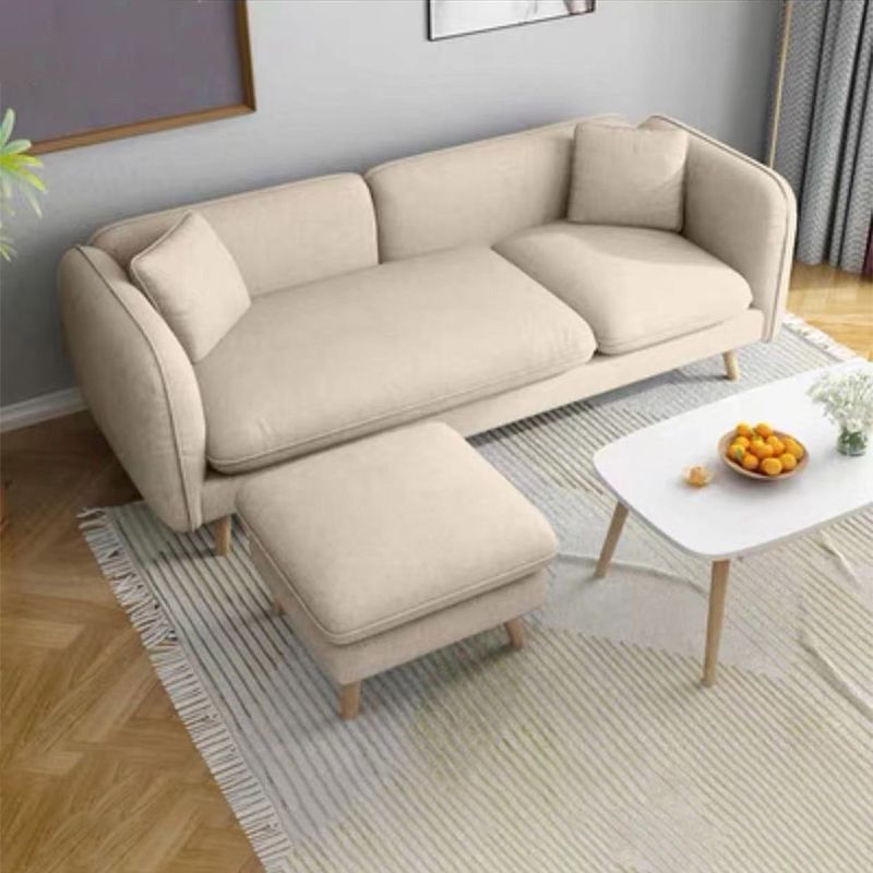 Linen Blend Tight Back Straight Arm Sectional with Slipcovered for Living Room Clearhalo 'furn' 'furn_sectionals' 'Furniture' 'furniture_sectionals' 'Living Room Furniture' 'Sectionals' 1200x1200_8826cc4b-c381-4910-be4b-0105dae7e53d