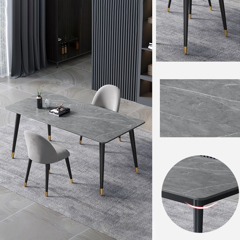 Contemporary Sintered Stone Top Dining Room Set with Rectangle Shape Dining Set for Kitchen Clearhalo 'Dining Room Sets' 'Dining Tables & Seating' 'dining_room_set' 'furn' 'furn_dining_room_set' 'Furniture' 'furniture_dining_room_set' 'Kitchen & Dining Furniture' 'kitchen&dining_furn' 'kitchen' 1200x1200_8826e0d8-3429-433a-a0ce-d2f0f2119c73