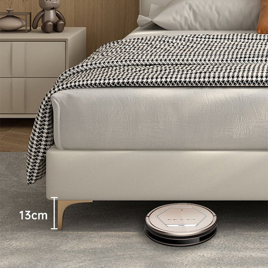 Wood and Upholstered Standard Bed with Headboard Panel Bed in Beige