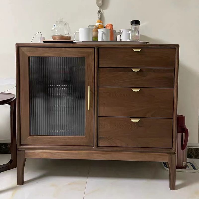 Armadietto di sideboard in legno massiccio in stile contemporaneo con armadio e cassetti