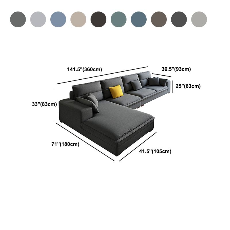 Sezione contemporanea con braccia top a cuscino per 4 persone divano stazionario