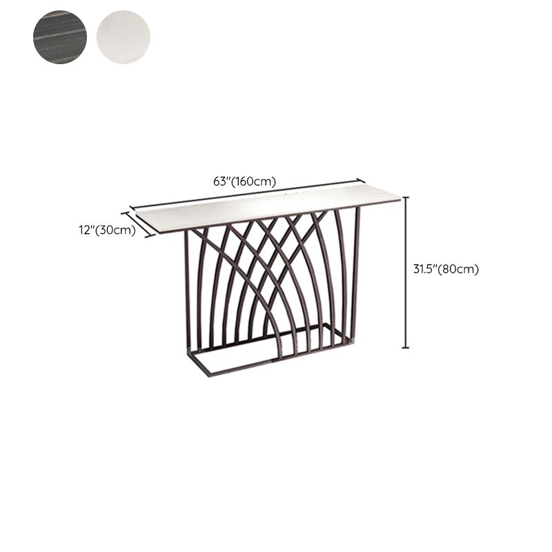 Tabella della console moderna Tavola accento rettangolo di pietra, alto 31,5 pollici