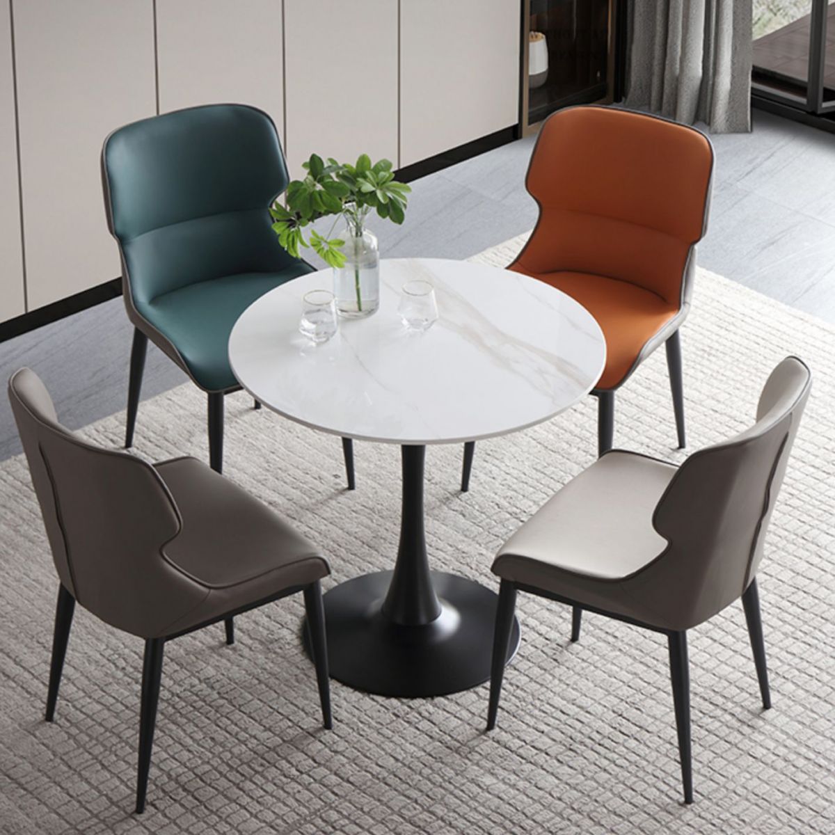Modern Style Round Dining Table Sintered Stone Dinner Table with Tulip Base Clearhalo ' dining_table' 'Dining Tables & Seating' 'Dining Tables' 'furn' 'furn_dining_table' 'Furniture' 'furniture_dining_table' 'Kitchen & Dining Furniture' 'kitchen&dining_furn' 'kitchen' 'kitchen_dining_table' 1200x1200_882ced1e-9d8b-497a-8fd5-ce93455c4d79