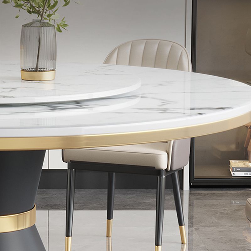 Modern Dining Set 1/5/7 Pcs Round Marble Dining Table and Upholstered Chairs Clearhalo 'Dining Room Sets' 'Dining Tables & Seating' 'dining_room_set' 'furn' 'furn_dining_room_set' 'Furniture' 'Kitchen & Dining Furniture' 1200x1200_882f8df4-20ab-46c1-bd99-8910ca4bdf3b