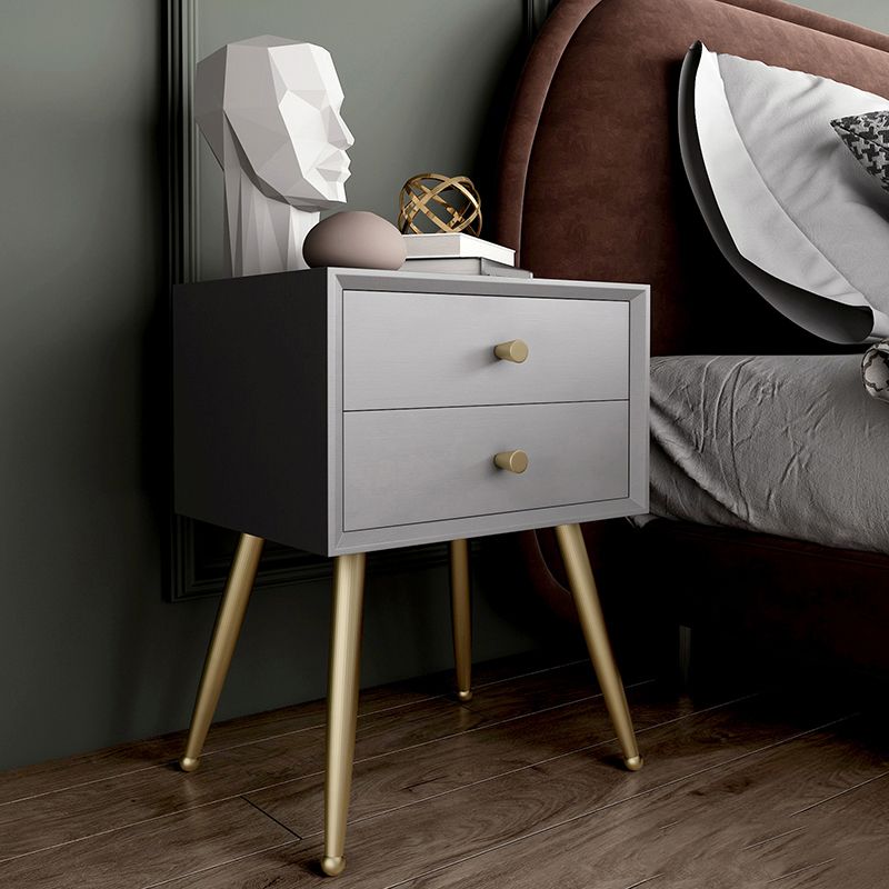 Glam Imitation Wood Nightstand Drawer Storage Legs Included Bed Nightstand