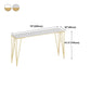 Glam White Wood Counter Table with Rectangle Table Top Gold Legs Table - 42" H Clearhalo 'Bar Furniture' 'Bar Tables' 'bar_tables' 'furn' 'furn_bar_tables' 'Furniture' 'furniture_bar_tables' 'Kitchen & Dining Furniture' 1200x1200_883040d5-a533-40d1-a35b-f8ffe6a7f9c3