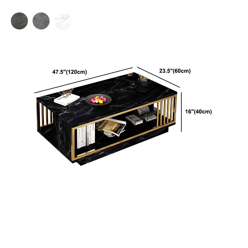 Modern Style Wooden Table with Rectangular Storage Rack Coffee Table Clearhalo 'Coffee & Accent Tables' 'Coffee Tables' 'coffee_tables' 'furn' 'furn_coffee_tables' 'Furniture' 'Living Room Furniture' 1200x1200_88308b16-afec-44d5-bc33-c73f39bb815f