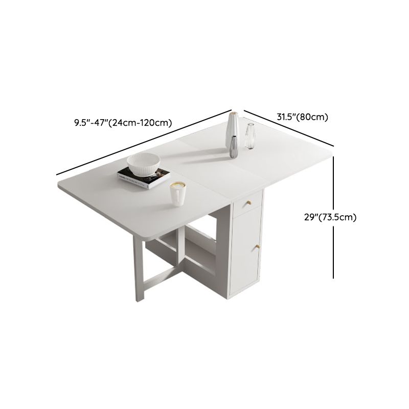 3/5/7ピースモダンな白い木製長方形の折りたたみ折りたたみダイニングセット