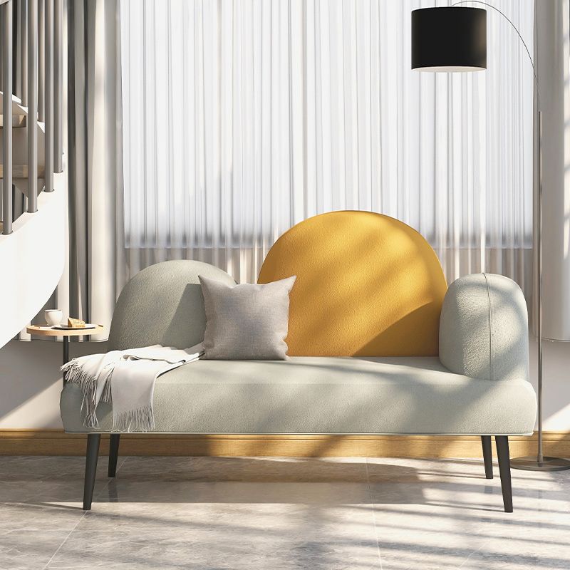 Contemporary Living Room Standard Recessed Arm Black Stationary Sofa